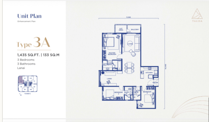 Bangsar Hill Park Type 3A1 floor plan